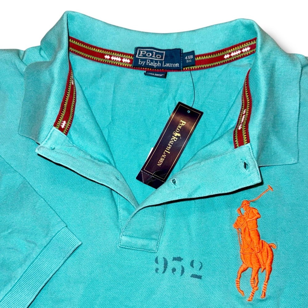 Polo Ralph Lauren Mens 4XB Big Turquoise Big Pony Buddha Military Graphic NWT